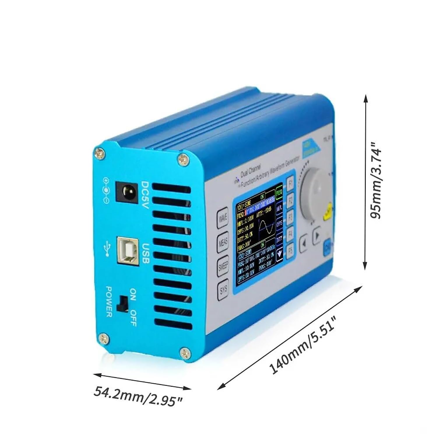 TsoLay FY2300H 20M Generador De Señal DDS De Doble Canal, Frecuencímetro Digital DDS De Doble Canal, Pantalla LCD TFT De 2,4 Pulgadas, para Uso Doméstico