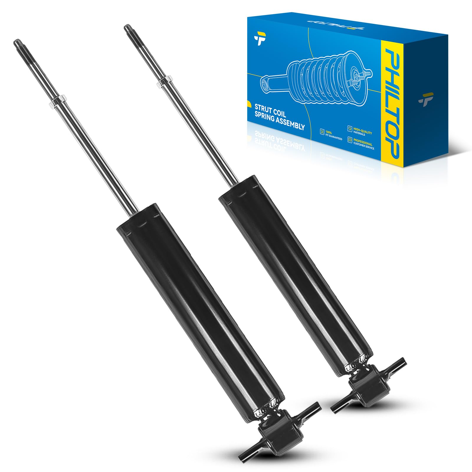 PHILTOP Front Complete Struts Shock Absorber for Express 1500, Yukon, Tahoe, T100, Savana 1500, C2500, C1500 Suburban, Quick Suspension 32224 * 2, Struts with Coil Spring Assemblies SAA00W 2 PCS