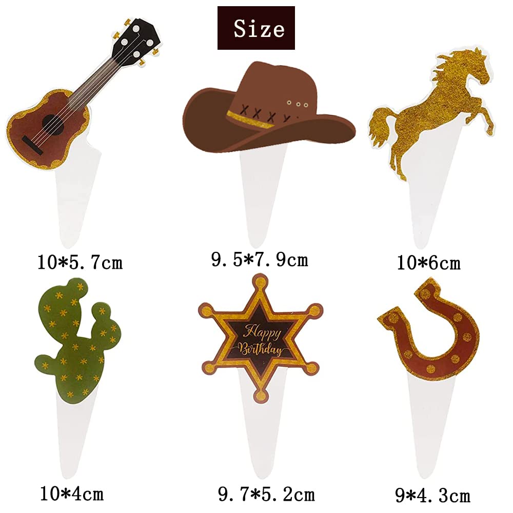 13-teiliges Cowboy Tortendeko-Set – Western-Geburtstag, Kuchen-Topper, Nicht Essbar