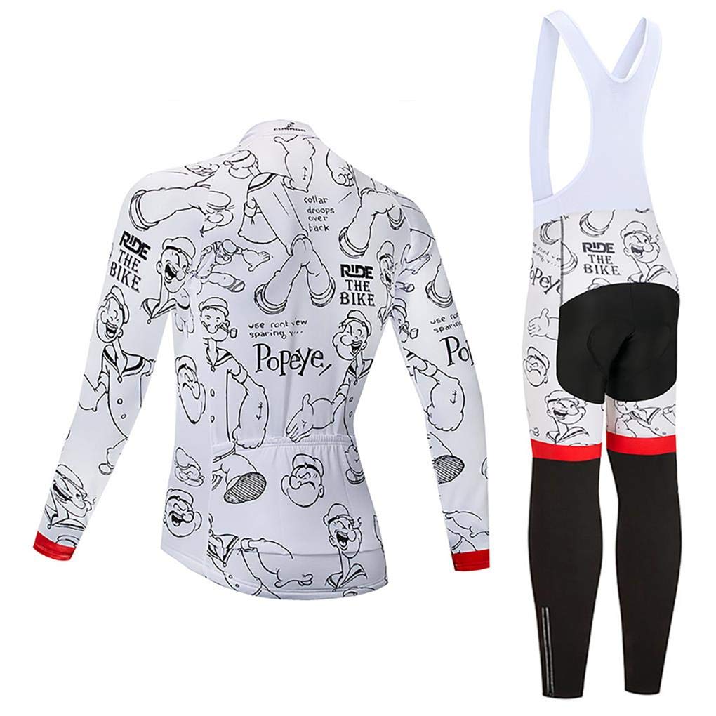 Moxilyn Maillot De Cyclisme,Tenue Cyclisme Homme Hiver,Manches Longues+Pantalon Vêtements De Fitness,Coussin 9D Gel,Costume De Cyclisme,Coupe-Vent Et Chaud