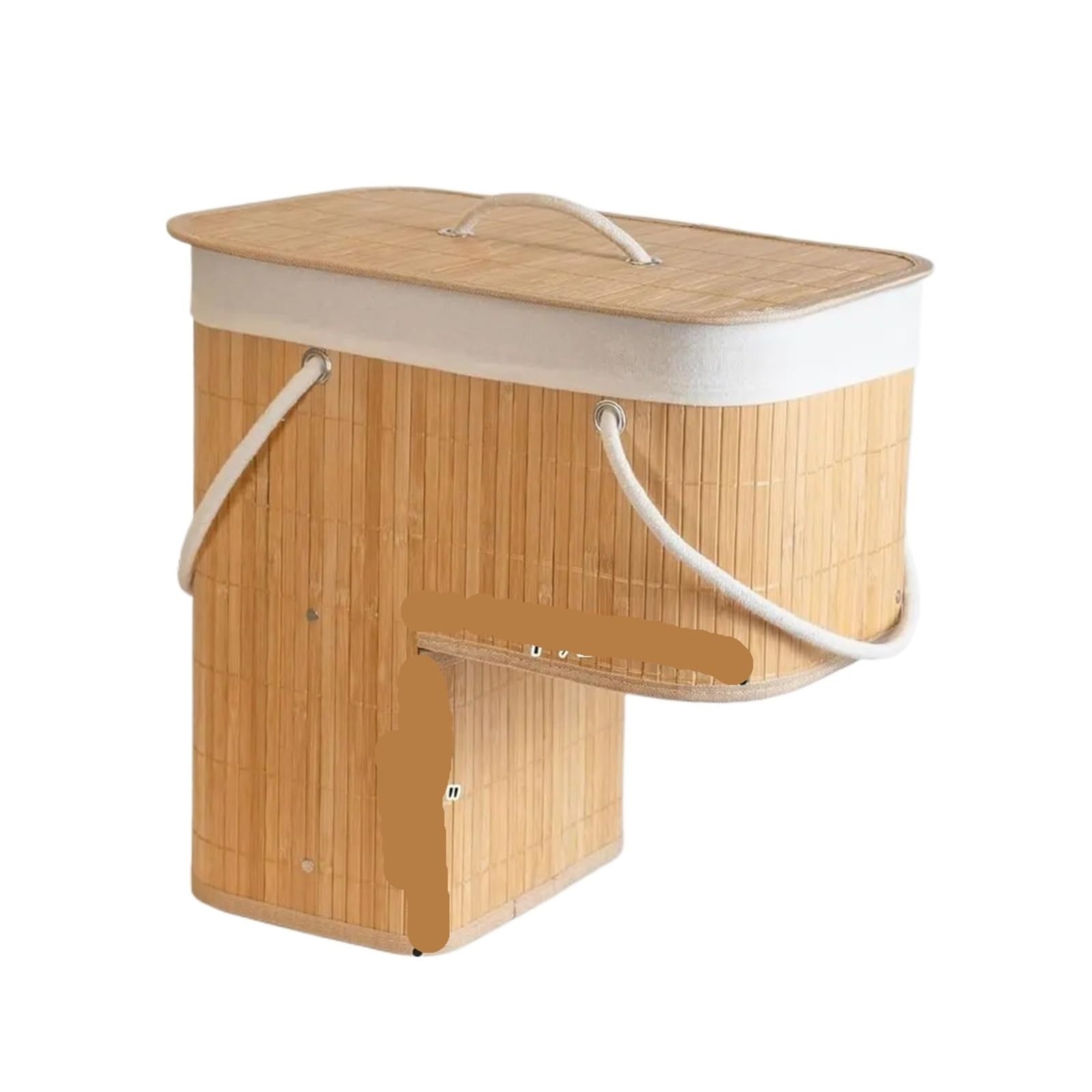 Stair Basket Organizer With Lid And Handle For Staircase Storage for Laundry