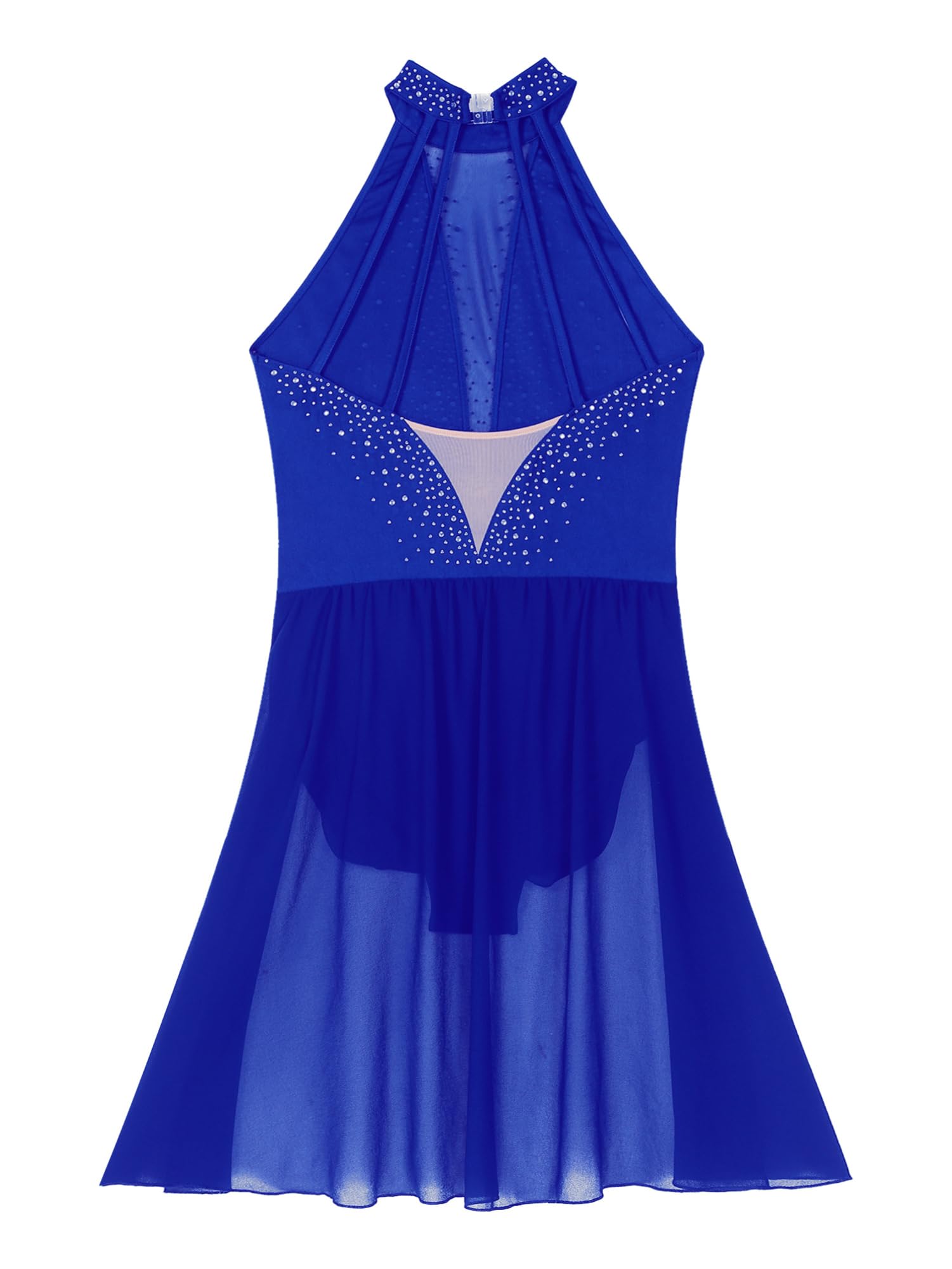 IEFIEL Vestido de Gimnasia Rítmica para Mujer sin Manga Vestido de Danza Contemporánea y Lírico Maillot de Patinaje Artístico Competición XS-XXL