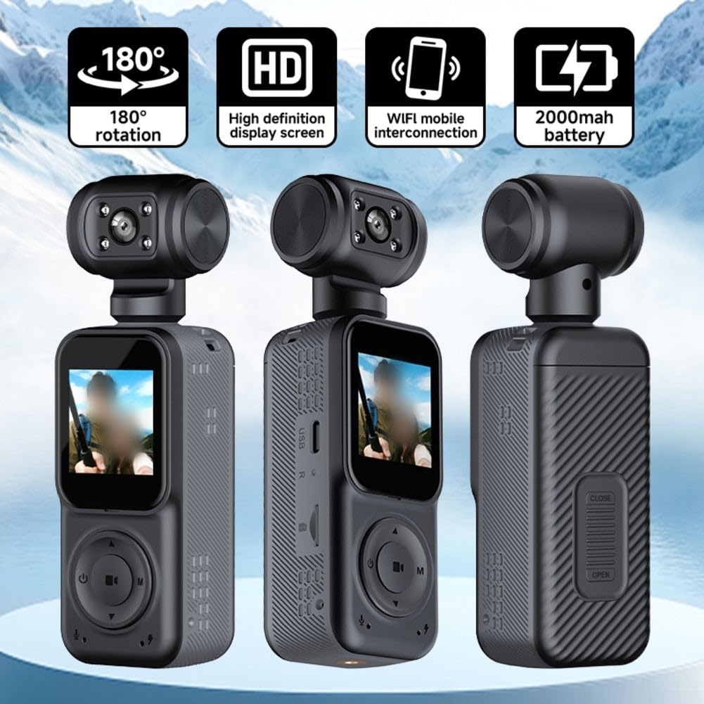 4K Body Camera con visione notturna grandangolo 130° (nero)