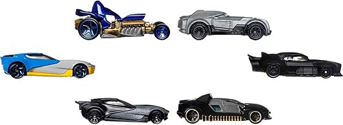 Miniatura 3 de Hot Wheels Paquete de 6 autos de personajes de Batman inspirados en varios personajes de la franquicia Batman detalles auténticos regalo para niños