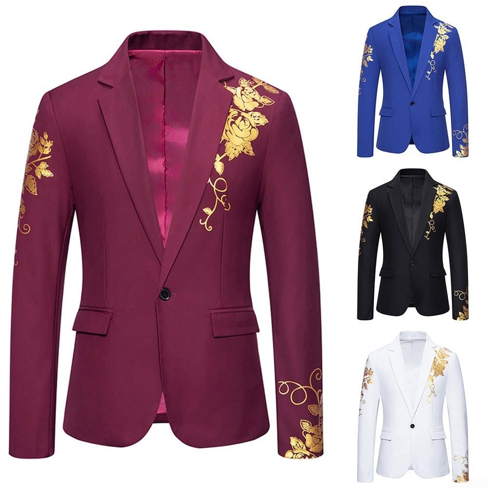 Blazer élégant cachemire floral pour homme, bronzage doré, veste de costume de mariage d'affaires