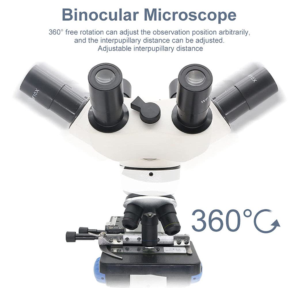 Zestaw mikroskopu binokularowego, 40X-1000X, mikroskop biologiczny z klipsem na telefon komórkowy, do nauki dla uczniów/eksperymentów naukowych