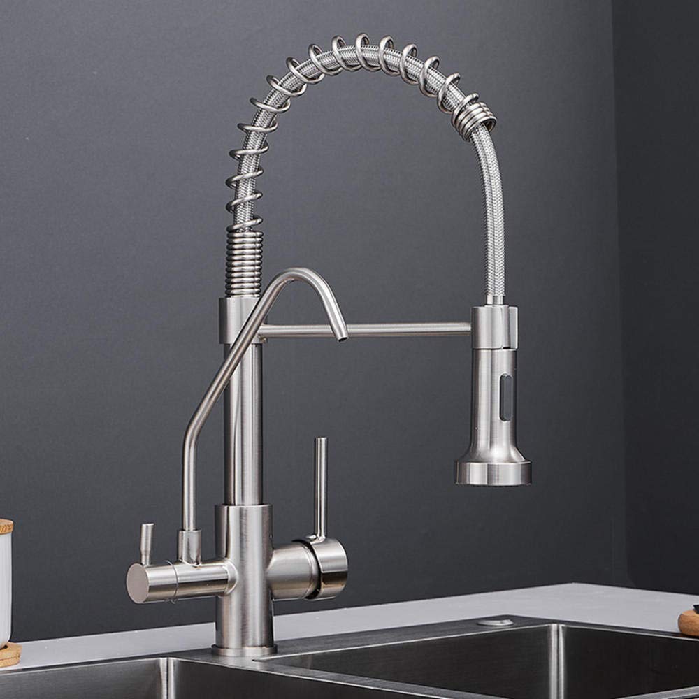 Robinet mitigeur de cuisine à ressort pour purifier l'eau du robinet
