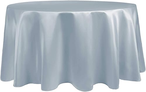 Miniatura 5 de ULTIMATE TEXTILE Mantel redondo de satén nupcial de 60 pulgadas, se adapta a mesas de menos de 60 pulgadas de diámetro, verde esmeralda