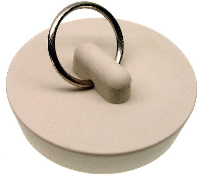 DANCO Drain-Protecing, Stain-Proof, Carded Rubber Drain Stopper, White, 1-5/8-Inch, 1-Pack (80228)