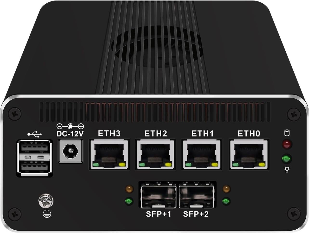 Micro Firewall Appliance 10GbE Mini PC with SFP+, Intel Alder Lake N100 (4C/4T) 4xIntel I226-V 2.5GbE 2*Intel 82599ES 10GbE Firewall LTE Router Support AES-NI 8GB DDR5 128GB NVMe SSD