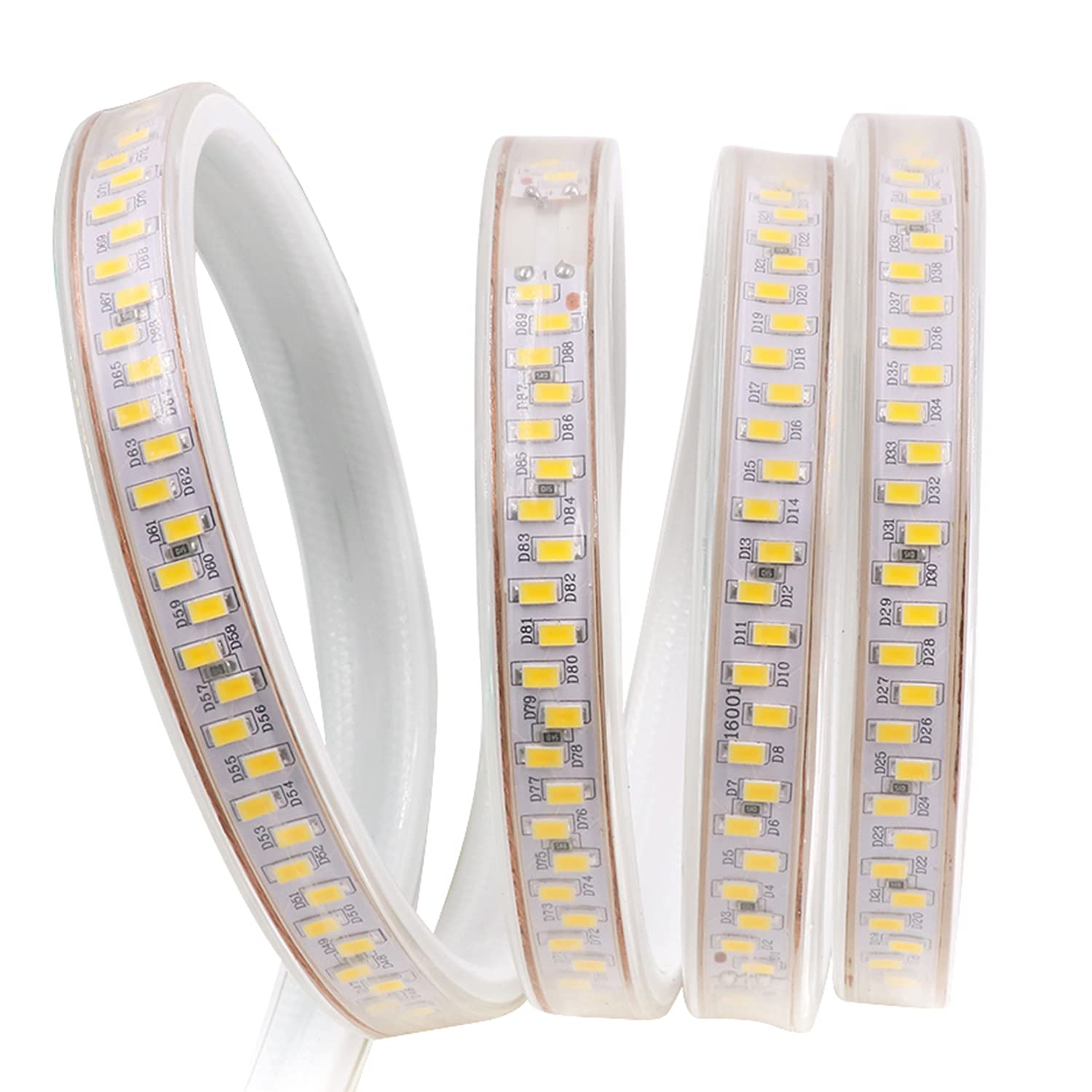 Taśma LED, 220 V AC 2835, 180 diod LED/m, IP68, taśma świetlna (ciepła biel) (15 m)