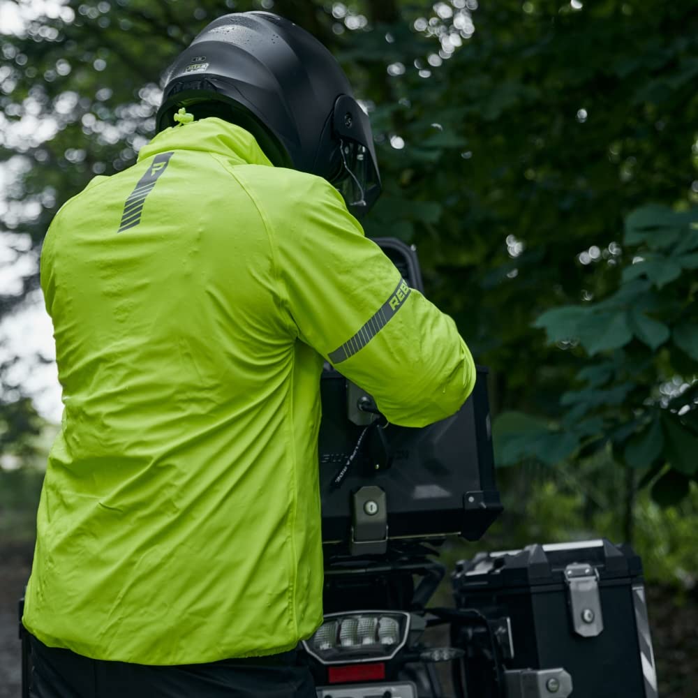 REBELHORN Ocean Motorrad Regenjacke | Laminierte Membran | Reflektierende Elemente | Winddicht Atmungsaktiv Wasserdicht | Größen bis 10XL