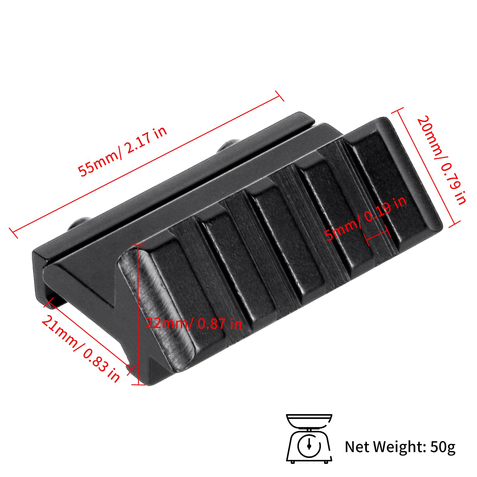 Montatura Offset 45° Tattica FOCUHUNTER - Per Weaver/Picatinny, 20mm, Sgancio Rapido, Per Ottiche E Torce - Foto 11