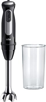 Braun MultiQuick Pro 5 MQ 55001 M, Hand Blender with PowerBell Plus Technology, 25 Speed Wheel+Turbo, Easy Click System Plus, Blender with Ergonomic Handle, Steel Shaft and 600ml Beaker, 1000W, Black