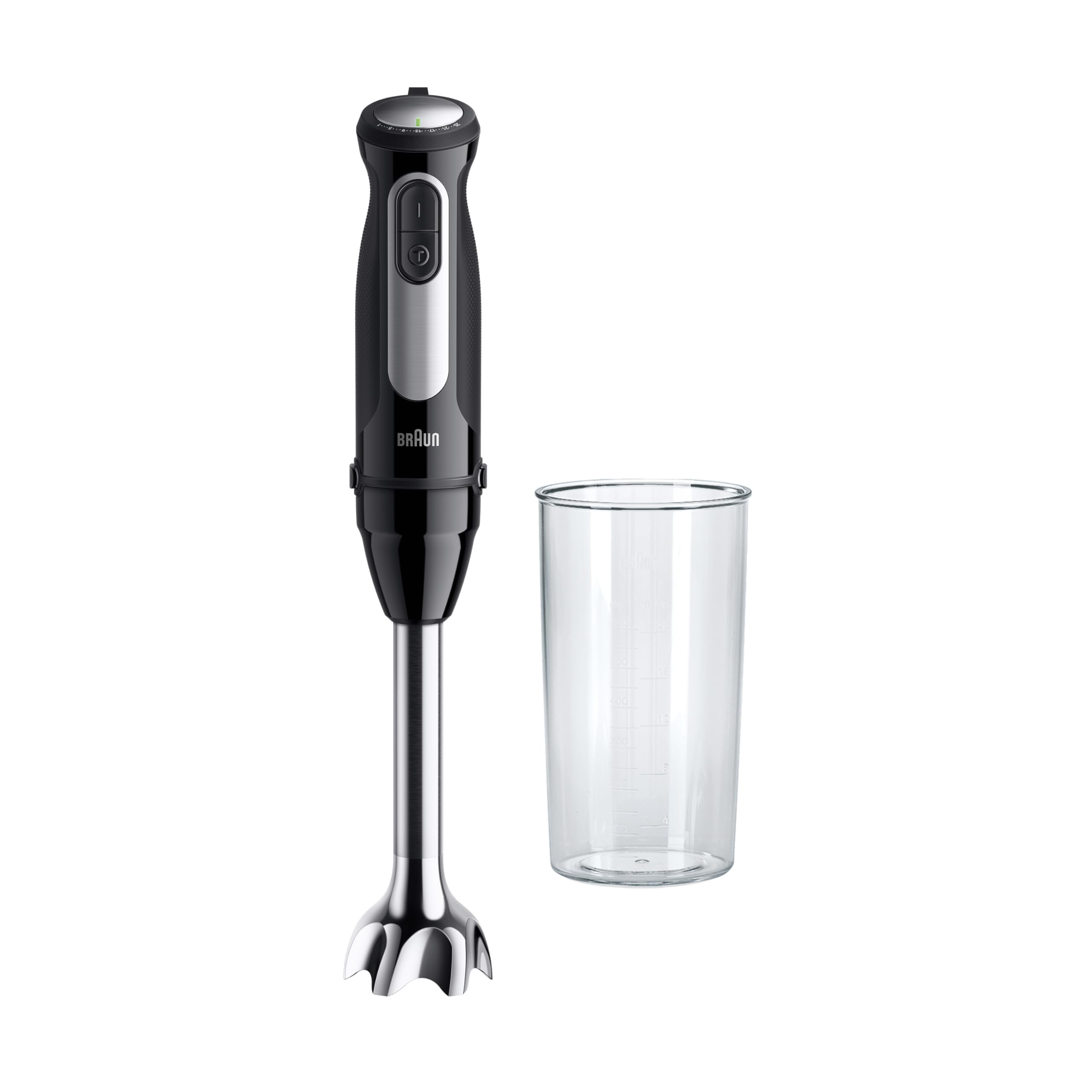 MultiQuick Pro 5 MQ 55001 M, Hand Blender with PowerBell Plus Technology, 25 Speed Wheel+Turbo, Easy Click System Plus, Blender with Ergonomic Handle, Steel Shaft and 600ml Beaker, 1000W, Black