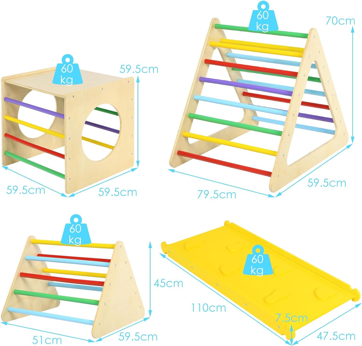 Joyz 2 In 1 Arco Da Arrampicata Per Bambini Con Scivolo Bianco In Legno Altalena Con Rampa Stile Pikler Per Interni Struttura Da Arrampicata Per Bimbi Da 1 Anno Giocattoli Di Apprendimento 77945353