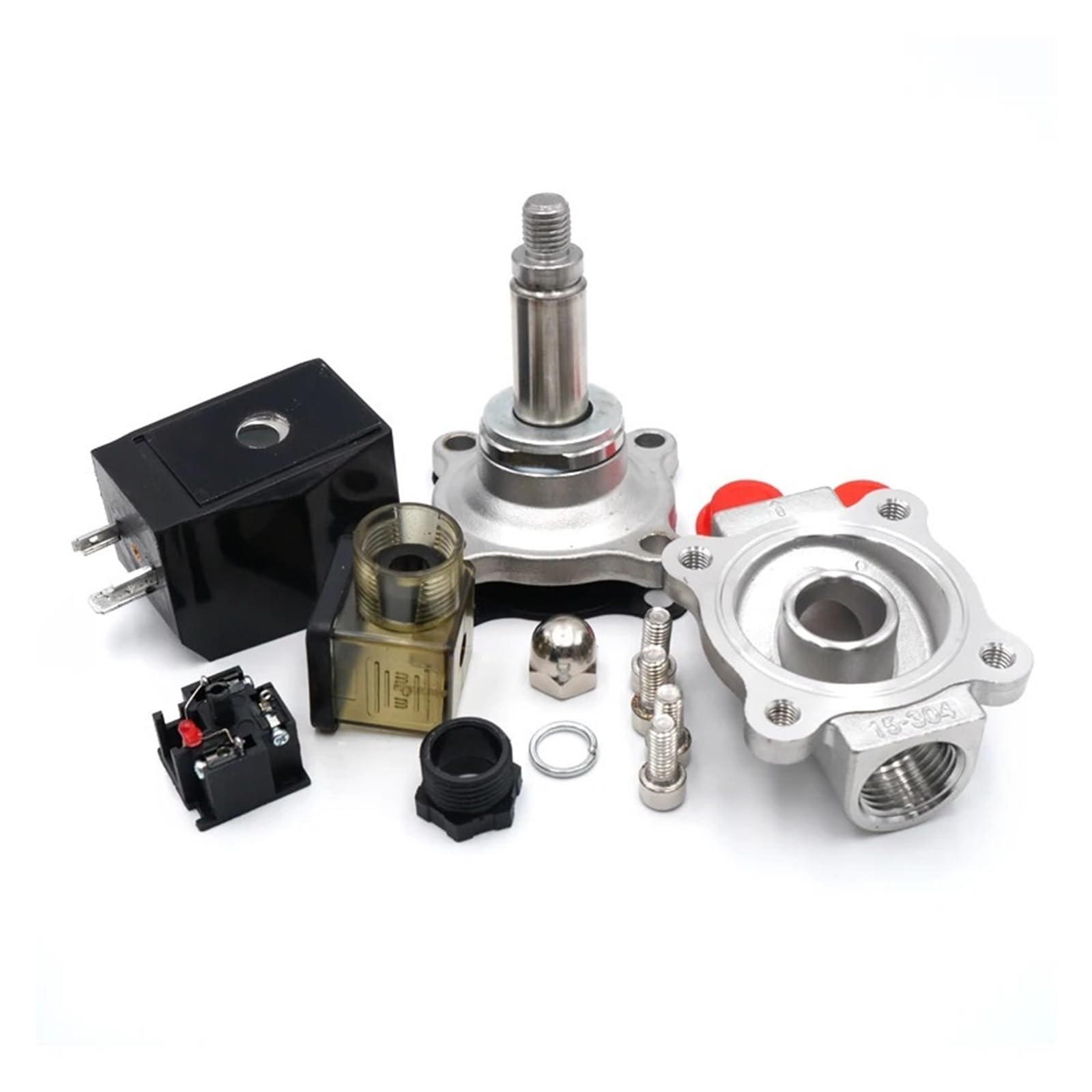 AC 24V DC12V 24V, normalerweise geschlossen, Magnetventil, 304 Edelstahl, Wasserventile Hervorragende Abdichtung(1/2",DC24V)