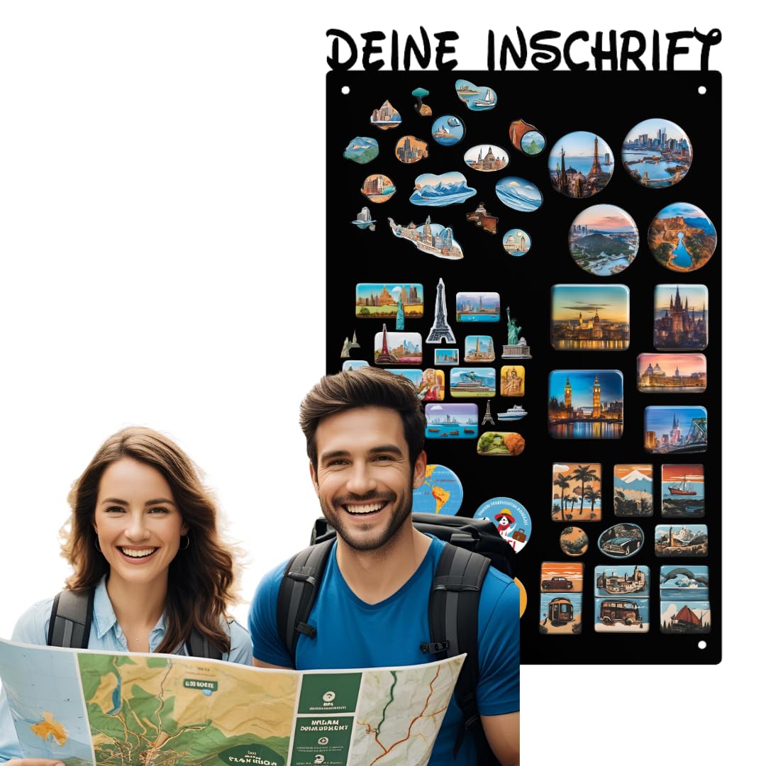 Pizarra Magnética Personalizable - 30x50 cm - de Acero - Se Puede Escribir - Ideal Para Imanes y Notas - Incluye Kit de Montaje - Negro
