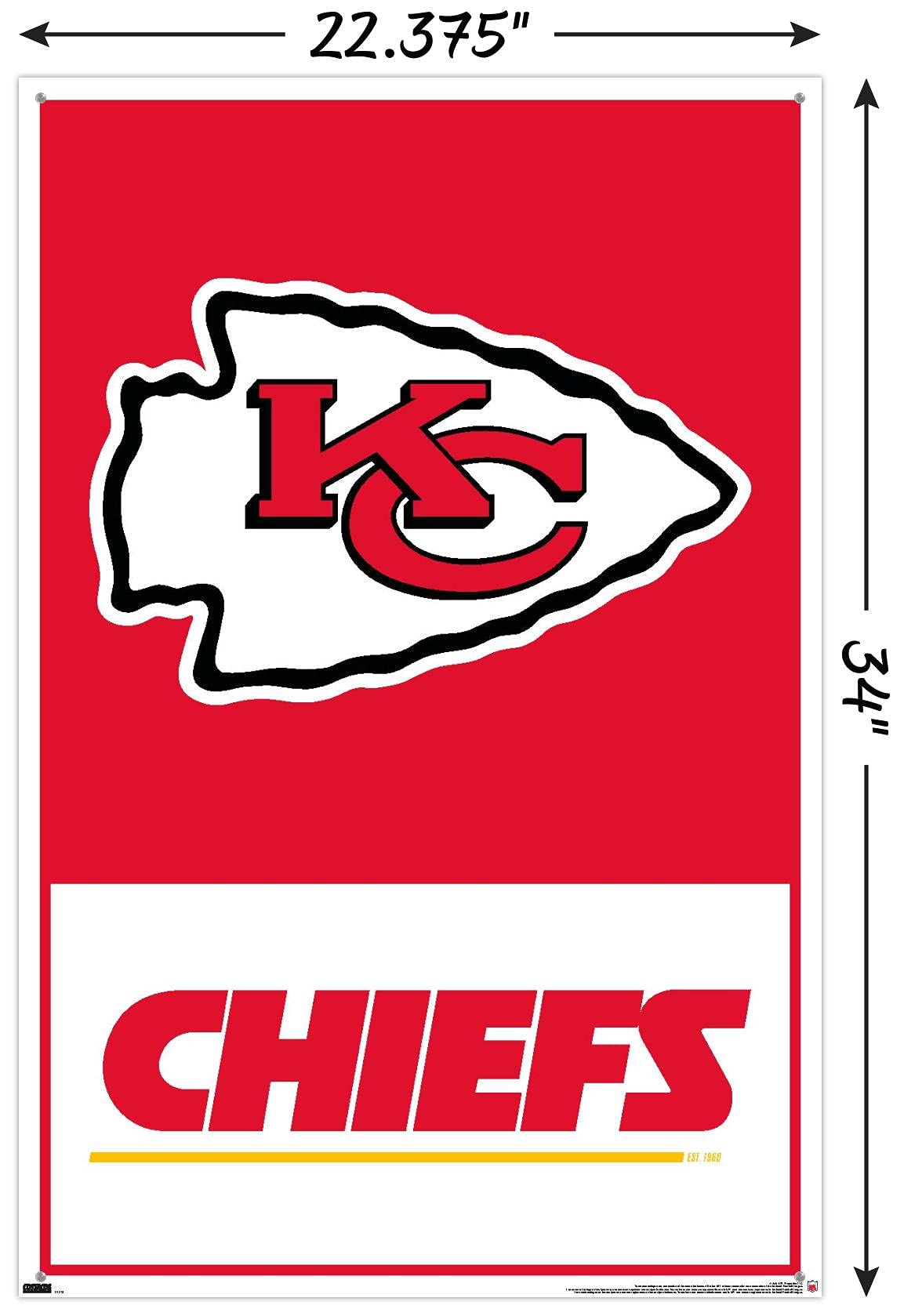 amazon-com-trends-international-nfl-kansas-city-chiefs-logo-21-wall-poster-22-37-x-34-00-poster-push-pin-bundle-sports-outdoors for Free Printable Kansas City Chiefs Logo Amazon.com: Trends International NFL Kansas City Chiefs - Logo 21 Wall Poster, 22.37