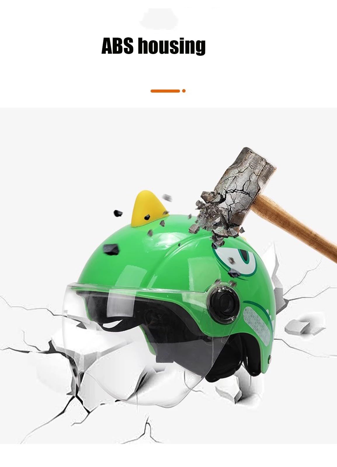Casque de Moto Mignon pour Enfants avec visière pour garçons et Filles, Demi-Casque Ouvert, Casque de Rue rétro de Dessin animé 3/4, Casque de Scooter, de vélomoteur, de VTT L,49-54CM