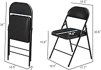 Vista 2 de 4 Pack Folding Chairs with Padded Cushion & Back, Padded Folding Chairs for Home, Office, Indoor, Outdoor Events (Black, 4 Pack)