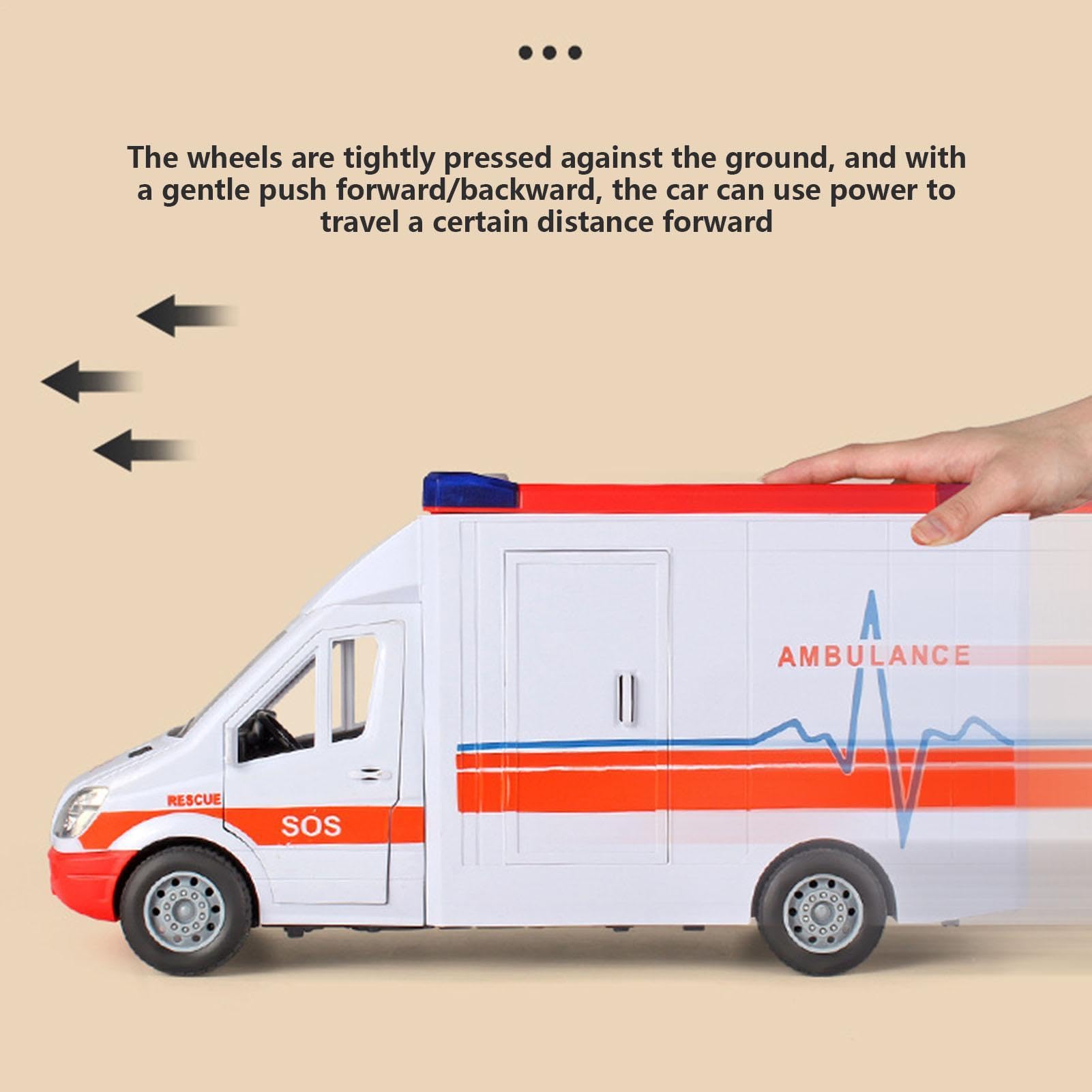 Auto Giocattolo 'ambulanza – Veicolo Di Salvataggio Con Effetti Luminosi E | Suono Della , Grandi Auto Di Lunga Durata | Giocare E Imparare Per Bambini Set Di D