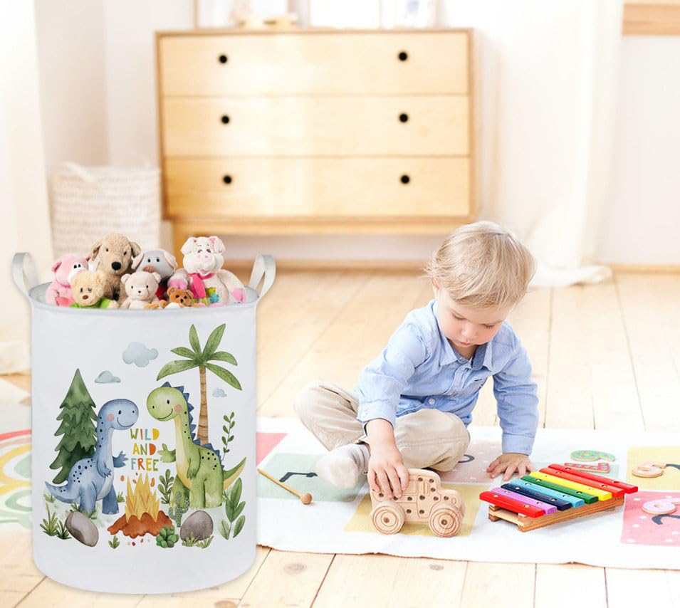 Image of Kids Laundry Hamper,Dinosaur Laundry Basket Collapsible Boys Storage Baskets for Home Decor,Office,Toy Organizer,(Cute Dinosaur)