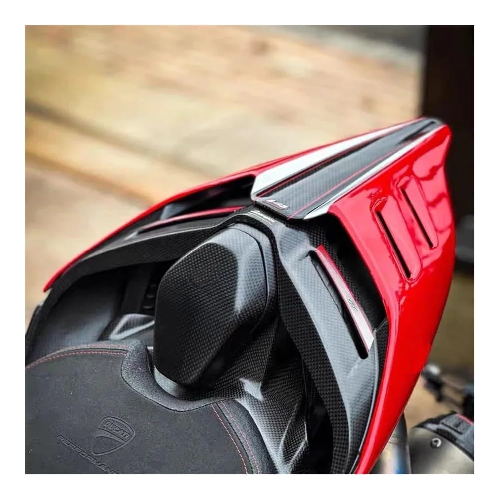 Housse Selle pour V4 V4S V4R pour Street pour Fighter V2 Section Arrière De Moto Housse Selle Carénage Supérieur(Bright Black Red)