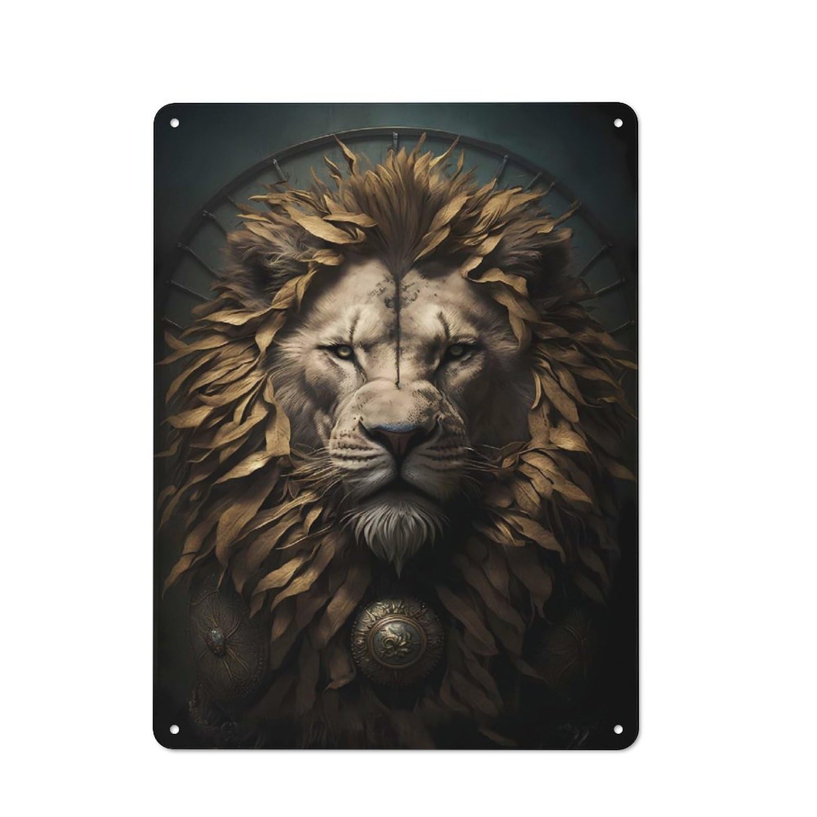 Junmoney Lion Fairy Tale Tin Sign 40X30cm With For Home Bar Wall, Vintage Decor, Wall Decoration For A Recently Updated Home Bar