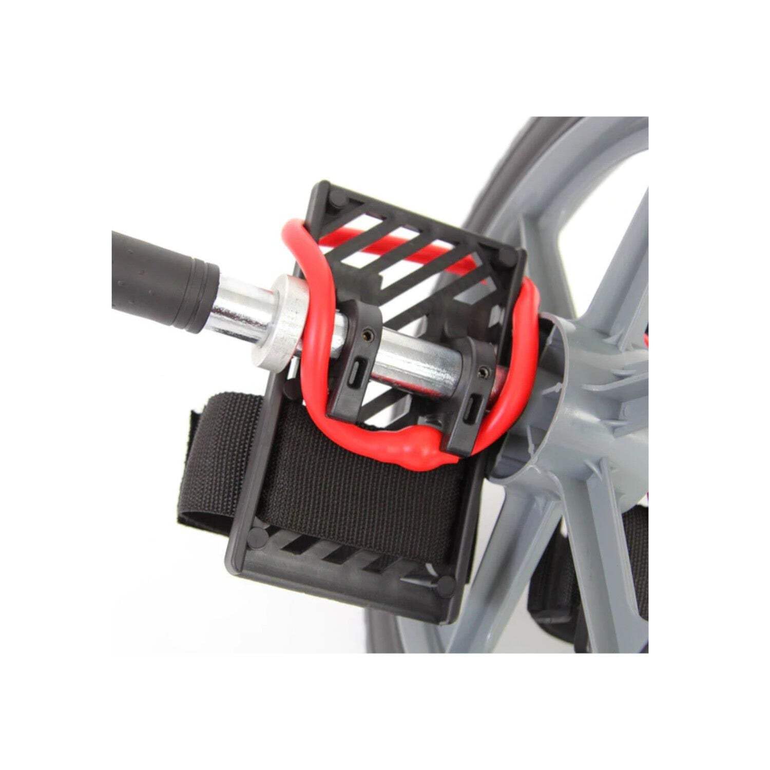 Rueda Abdominal Pro con Pedales, Rodillo para Abdominales, Negro, PVC, con Empuñaduras de Foam, Diámetro 28,4 cm