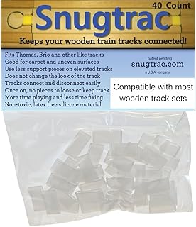 Sure Trac Wooden Train Track Fasteners for Wooden Railroad Set | Holds Wood Tracks Together | Set Accessories | Train Table Toddler Train Set Track Supports | for Wood Train Table |40ct