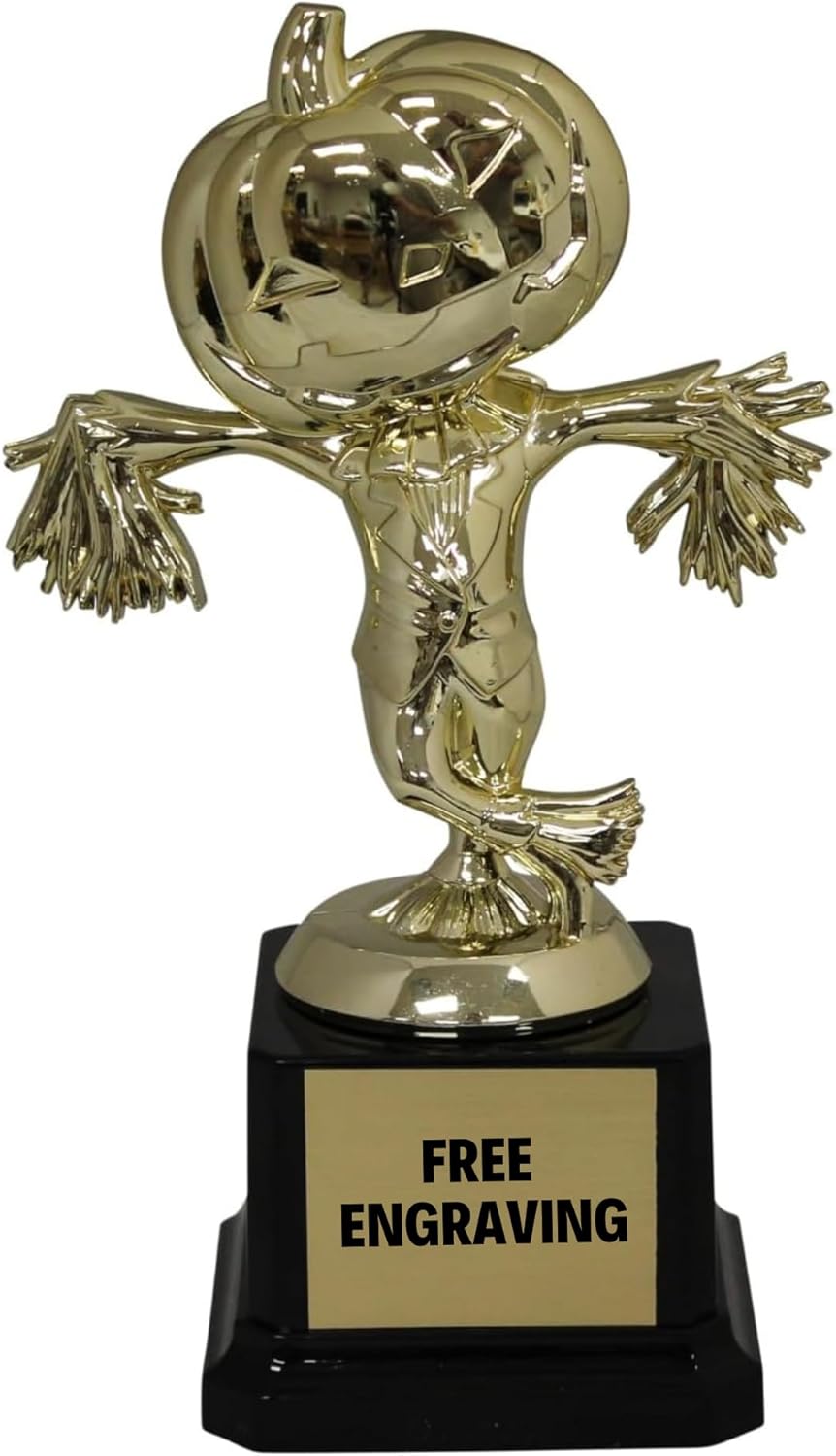 Trophy Outlet — Best Halloween Costume Award Trophy – Party Game Prize or Favor – Multiple Spooky Designs — Free Customizable Engraving