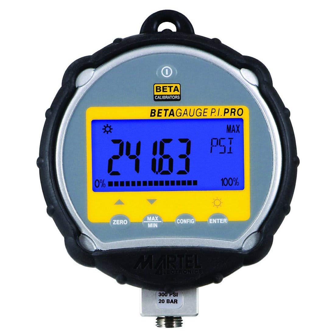 Martel BetaGauge PI-PRO Rear Mount Style Compound Non-Isolated Digital Pressure Calibration Test Gauge, -15 to 15 psi