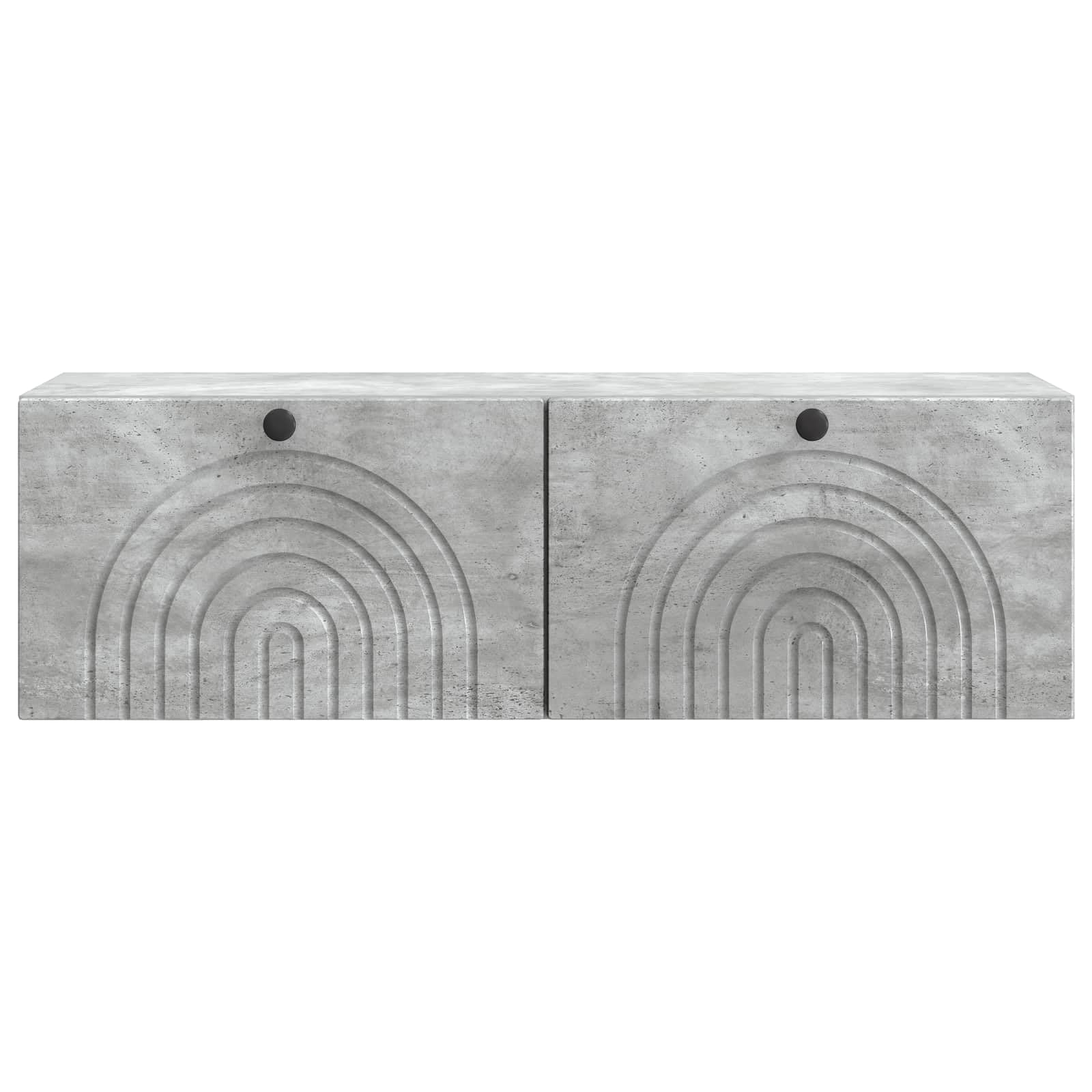 Wandmontierter TV-Schrank Betongrau 98 x 31 x 30 cm Lowboard Schwebend aus Holzwerkstoff Modernes TV-Board Hängeboard mit 2 Türen für Wohnzimmer Media Center Fernsehtisch