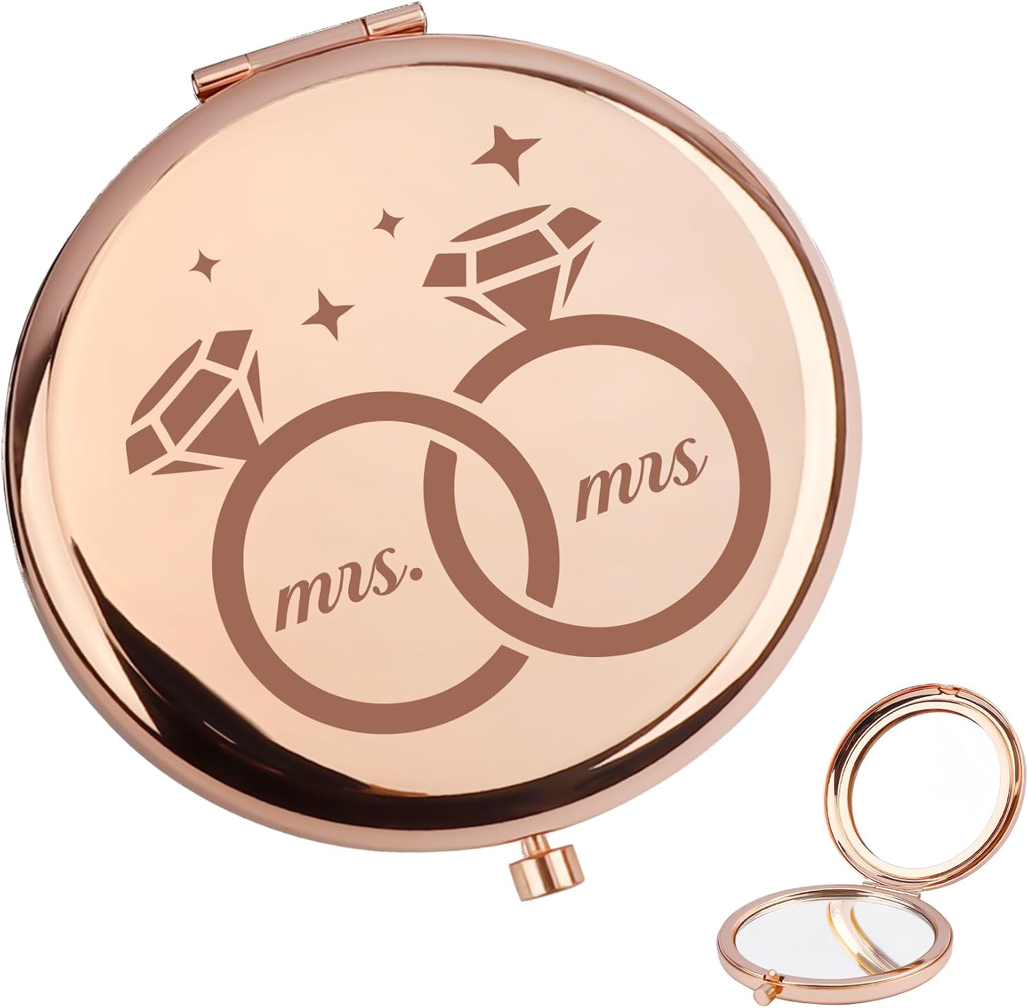 Gifts for Lesbians, Compact Makeup Mirror, Mrs and Mrs Gift for Co Workers, Couples Gifts for Her Christmas Anniversary Wedding Valentine's Day Birthday LGBT Lesbian Pride Queer Gift