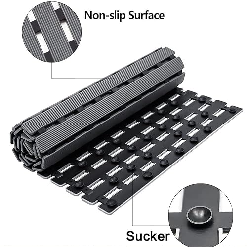 Miniatura 2 de BEMISO - Tapete de ducha antideslizante con ventosas y agujeros de drenaje, 37.4 x 15.7 pulgadas, tapete de baño para bañera y ducha. Fácil de