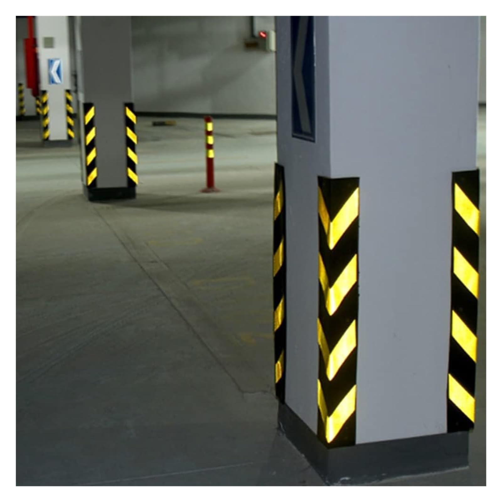 Protector Columnas Garaje Protector De Borde De Esquina De Pared De Garaje, Tira De Advertencia De Tráfico Reflectante De Goma De 120x10x0,8 Cm For Estacionamiento De Coches, Almohadilla De Parachoque