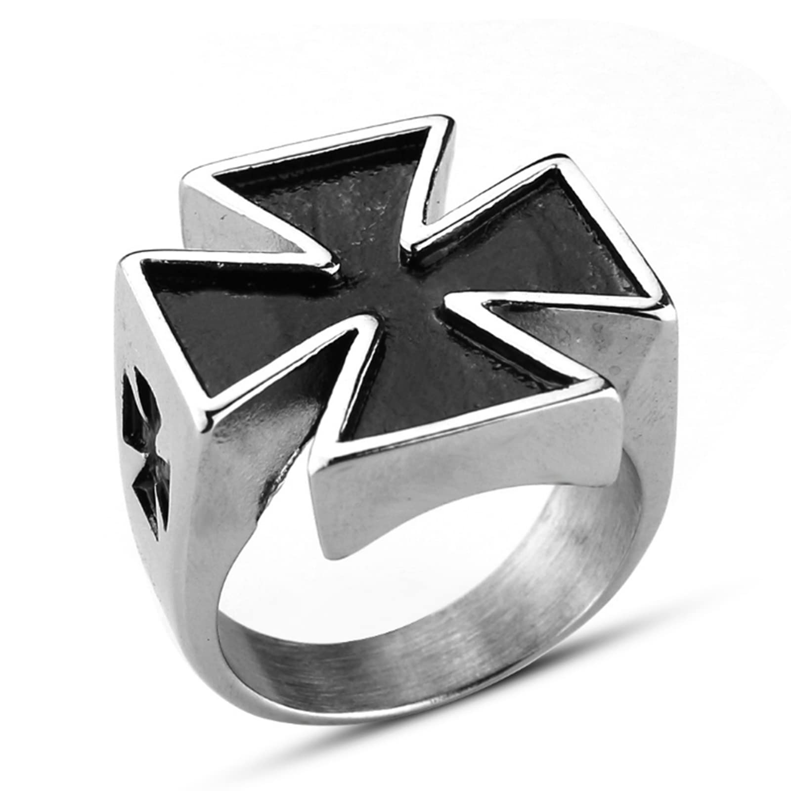 Hcma Men's New Religious Cross Pattern Ring Ring Templar Knight Crusader Knight Ring Metal Ring Accessories Party Jewelry Gift