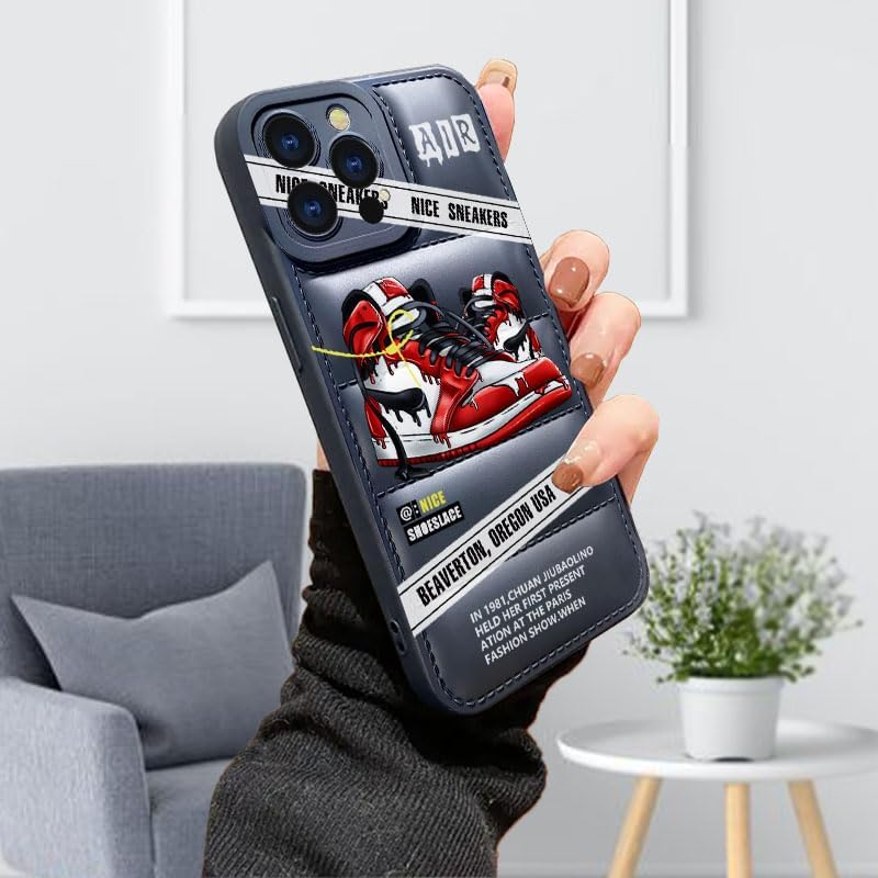 Ins Hot Sports Shoes Brand Puffer Phone Case Compatible with iPhone 16 Pro Max Case 6.9" for Boys, Nice Sneakers Aesthetic Graphics Soft Silicone Rubber Shockproof Drop Protection Cover - Image 3