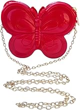 Cute Butterfly Shape Chain Strap Polyster Bag, Mini Crossbody Purse Sweet Style Shoulder Bag For Girls (Red)