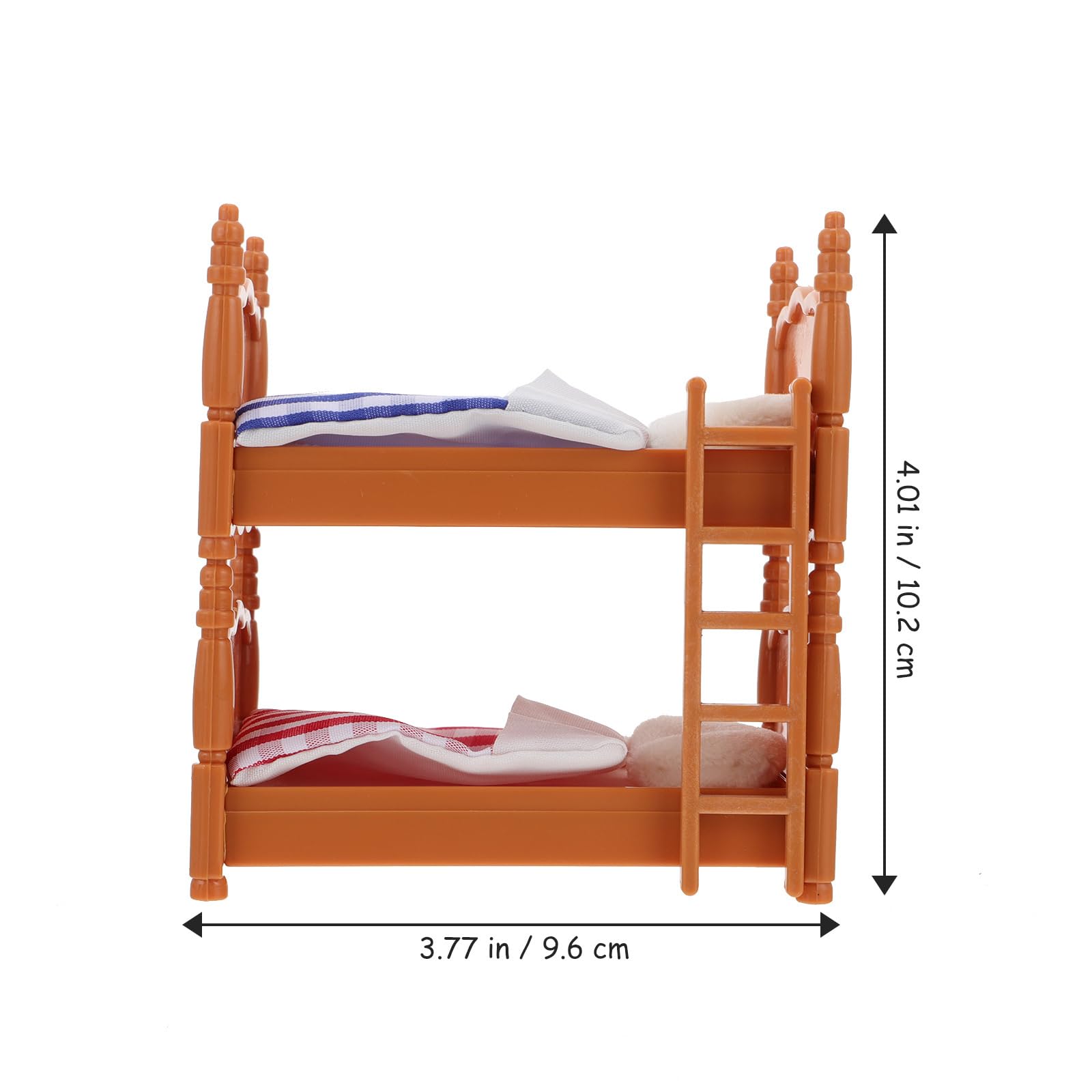 ifundom Doll Bunk Bed 1:12 Wooden Dollhouse Furniture Miniature Bunk Bed Set for Doll House Decor, Assorted Color, 10.20X9.60X6.20cm - Image 2