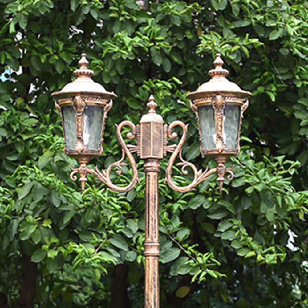 Buy Crayom 2Head Outdoor Lamp Post Light Garden Path Pillar Lamp Aluminum Bollard Path Lamp