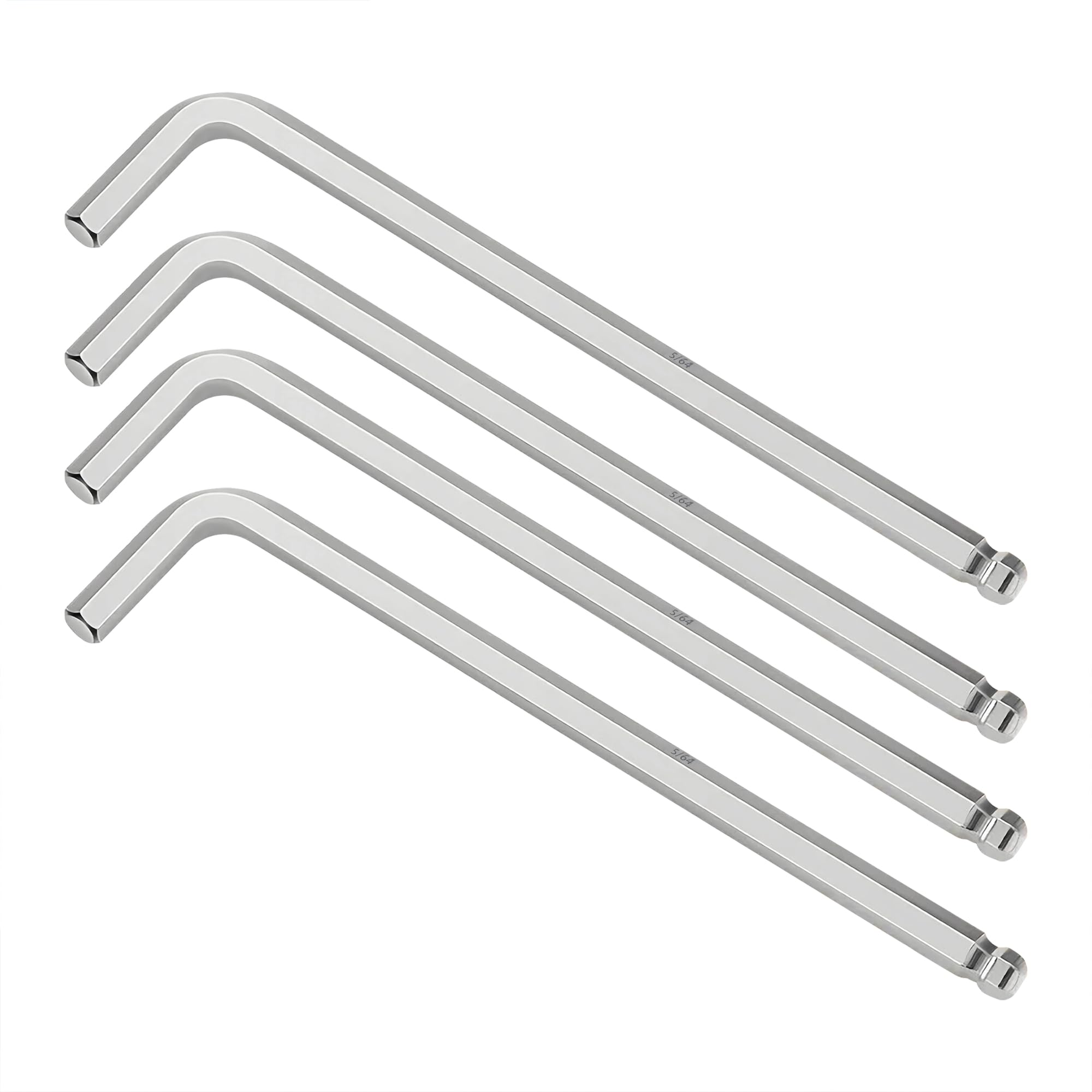 Skweawert 4 PCS 5/64" Ball End Allen Hex Key Wrench, SAE Internal Hexagonal, Wrench L Shaped Long Arm Repairing Tool, 40Cr
