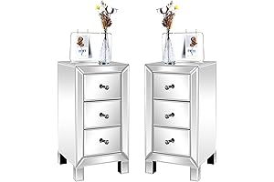 Bonnlo Silver Night Stand: Reflective Glamour for Your Bedside