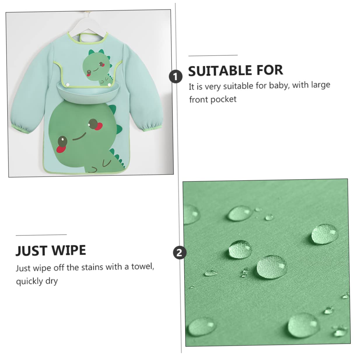 ifundom 3piezas Babero Para Bebés Con Mangas Largas y Cuello Cómodo Delantal Para Comidas Infantiles Protección Efectiva Contra Manchas y Agua Para y Comidas Guarderías