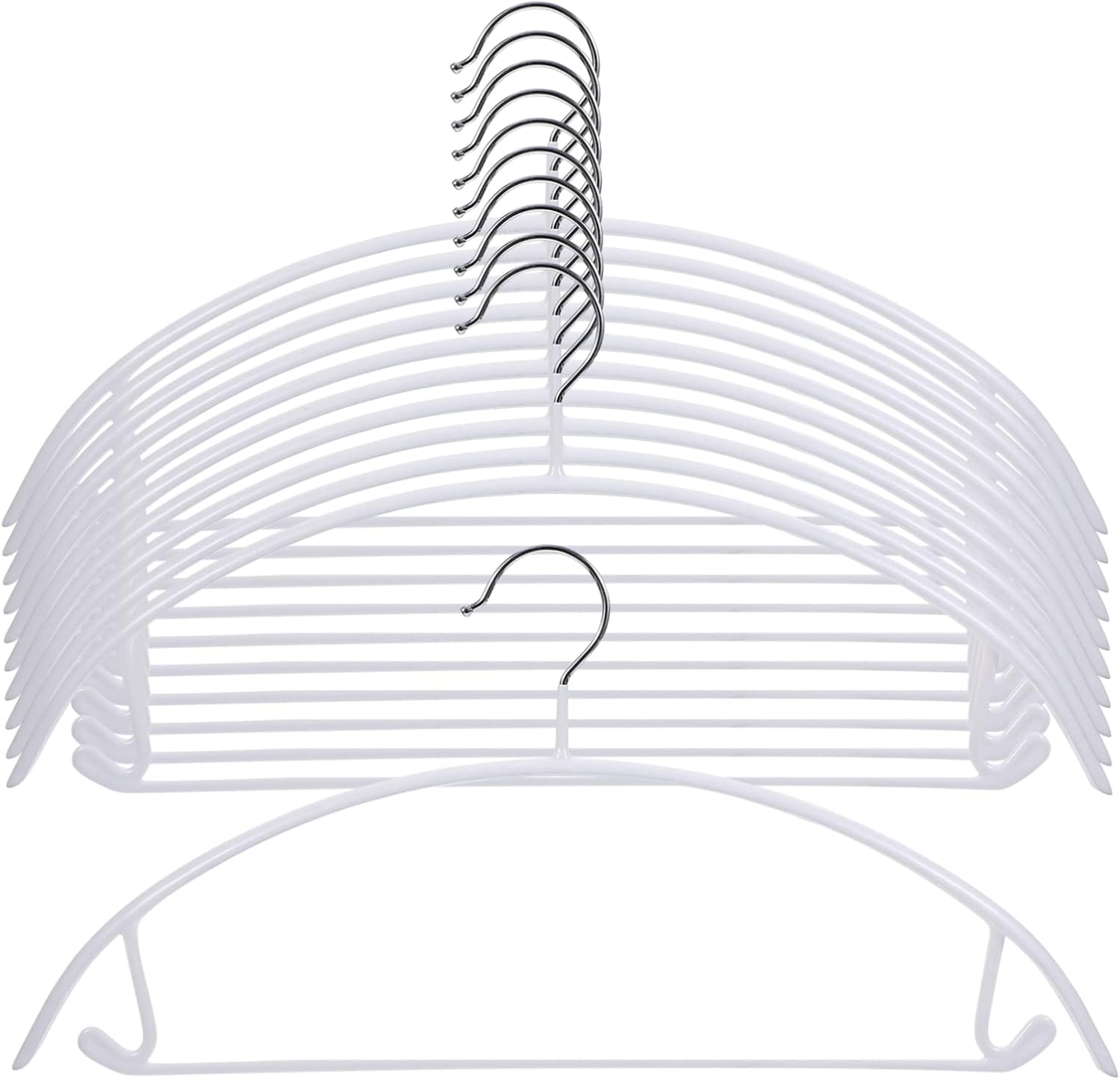 CHILDWEET 10pcs Multipurpose Traceless Hangers Semicircle Clothes Hangers Drying Rack Non-Slip PVC Coating Strong for Coats Sweaters Pants