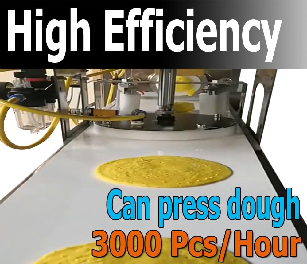 TXMACHINE® Dough Divider Press Machine 7'' Pizza Dough cutter Presser machine Pastry Bread Pizza pneumatic dough Forming Machine 0.12-1.18in Thickness (220V/50HZ, 0.035-17.63OZ)