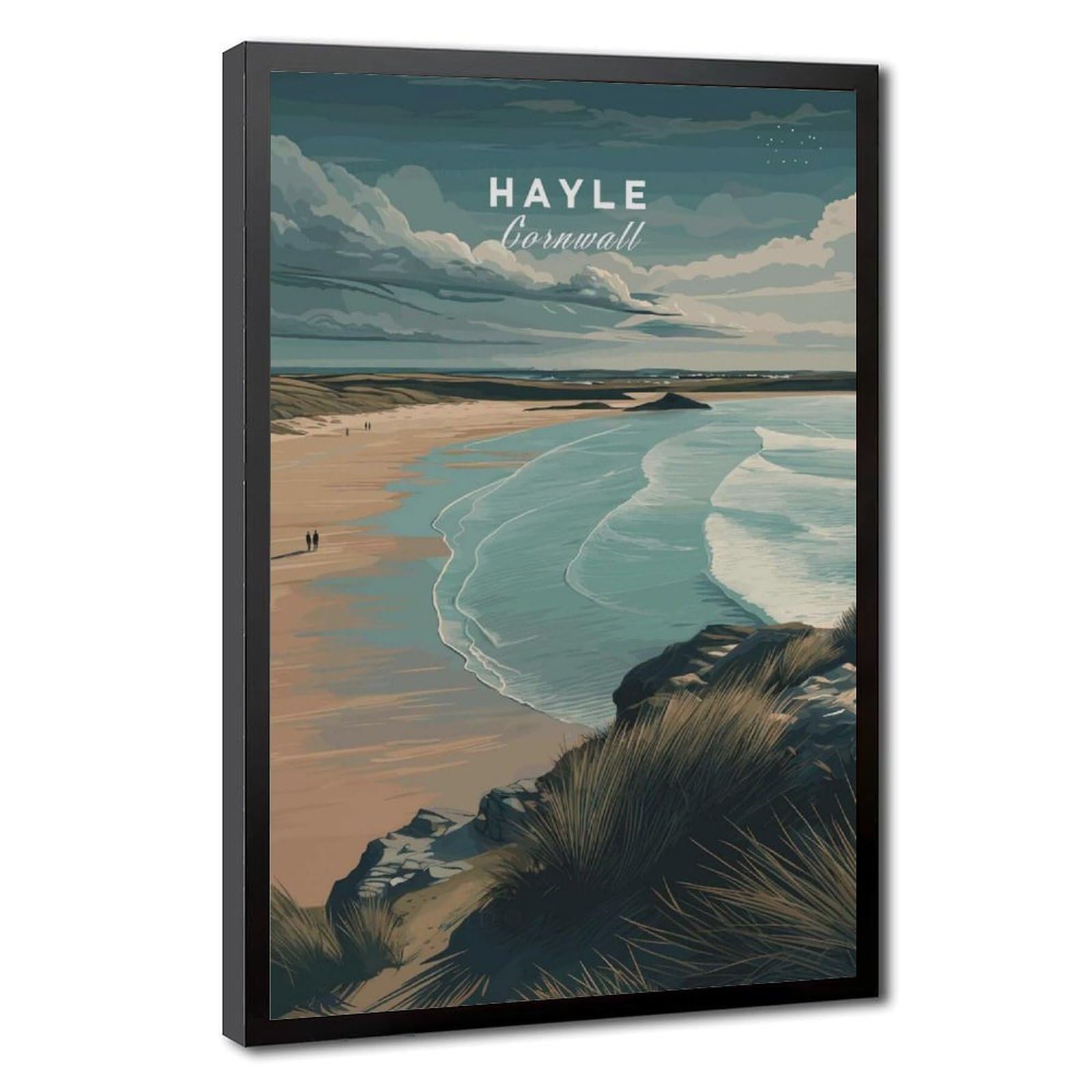 Bareronor Hayle Cornwall Coastal (2) Canvas Poster Bedroom Decor Landscape Office Room Decor Gift 12" L X 18" W