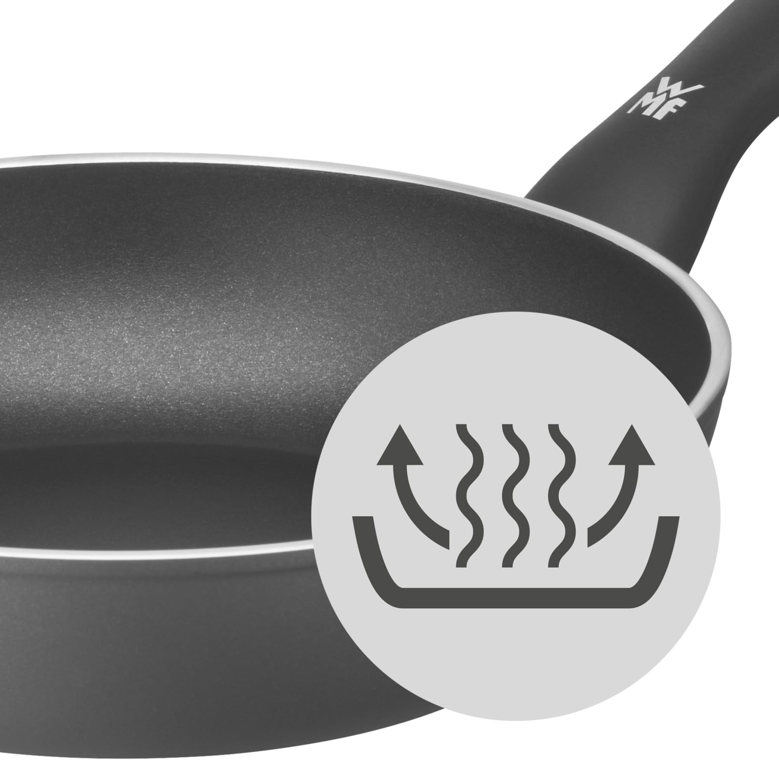 WMF Permadur Inspire - Padella per cottura a induzione, 24 cm, rivestimento in alluminio, rivestimento antiaderente PFOA, manico ergonomico in plastica