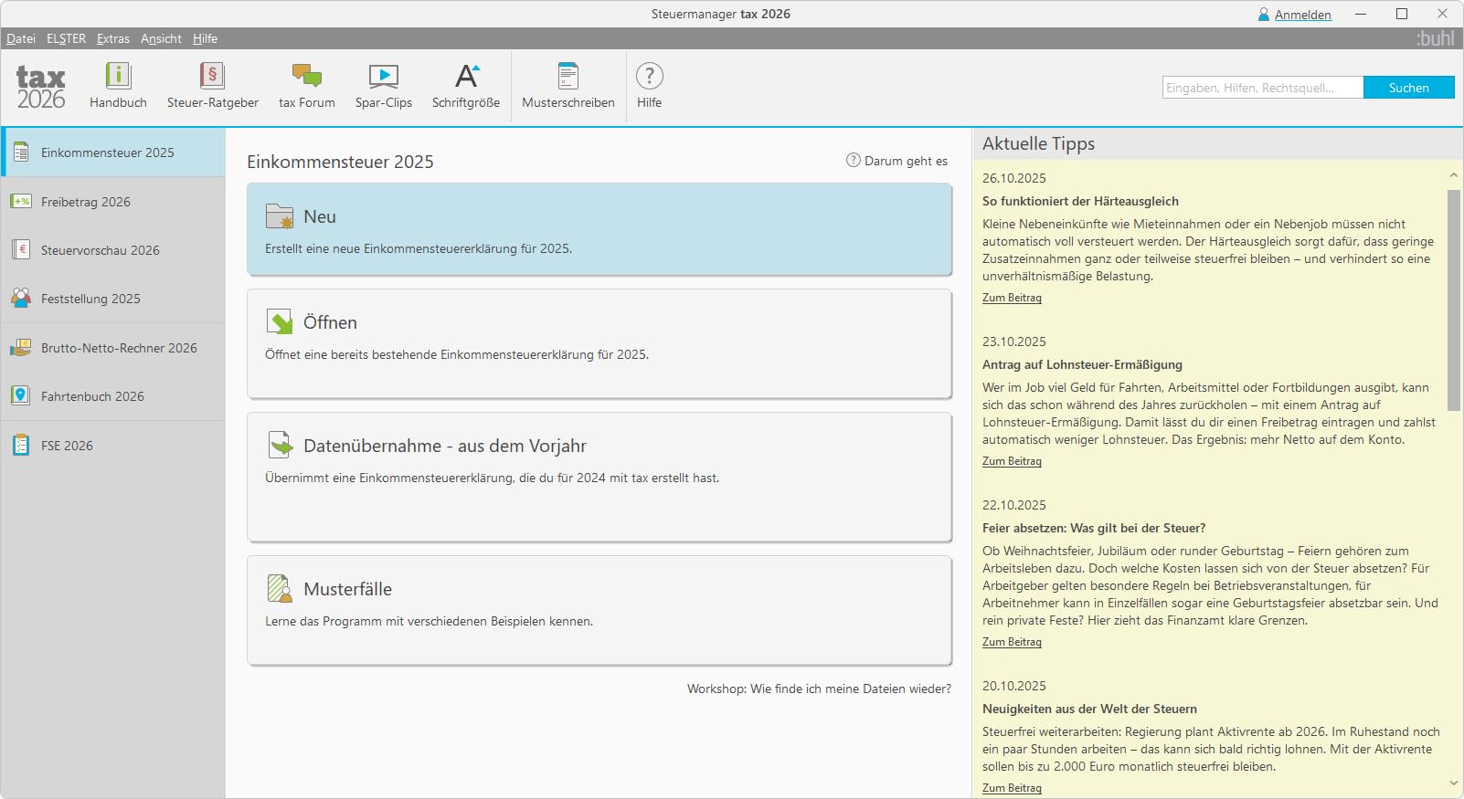 tax 2026 (für Steuerjahr 2025) Digitaler Download